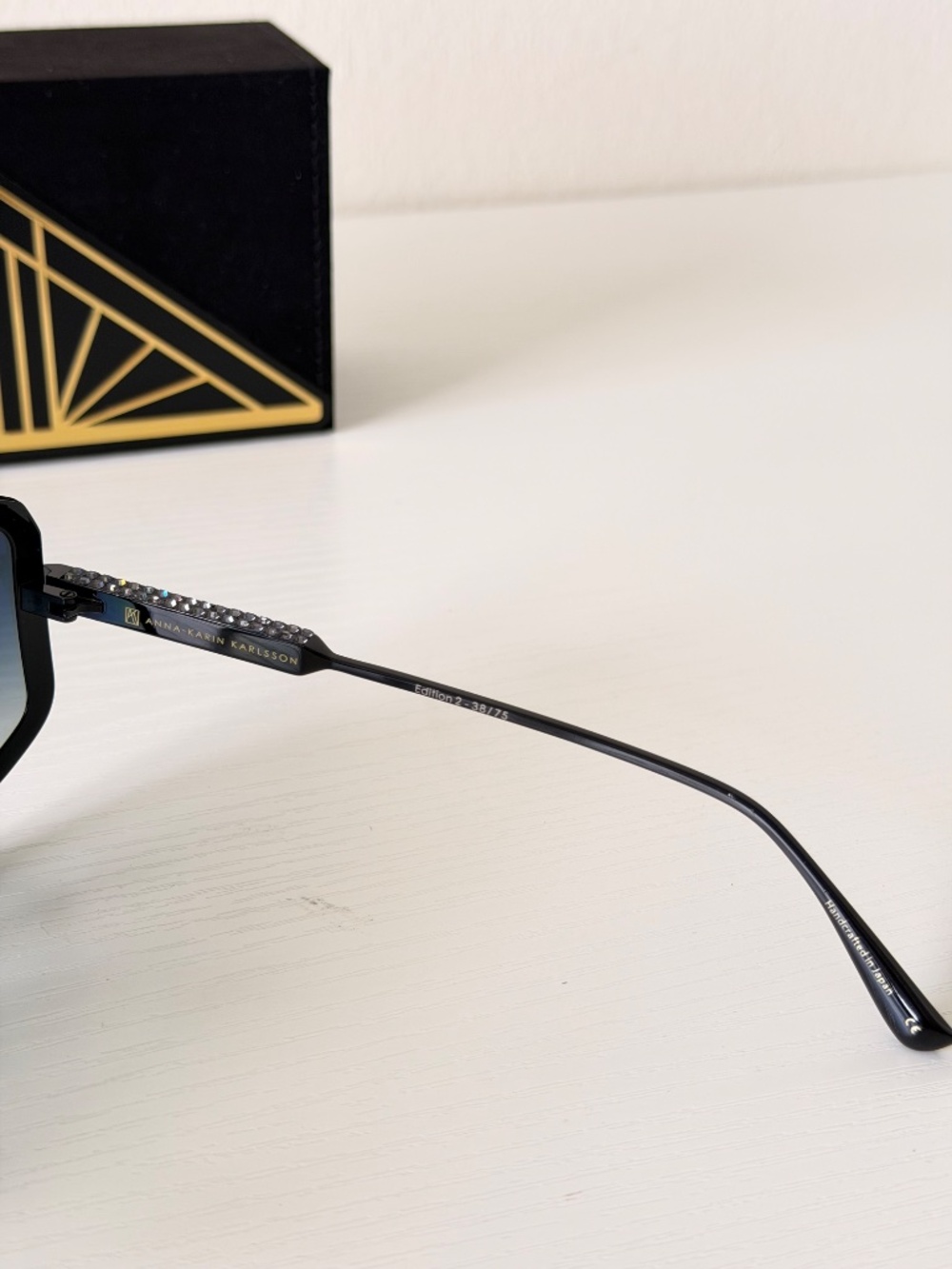 New Anna Karin Karlsson Sunglasses Black Shady Luv 2.0 Limited Edition Authentic - Picture 7 of 11